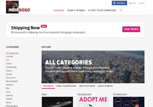 موقع indiegogo