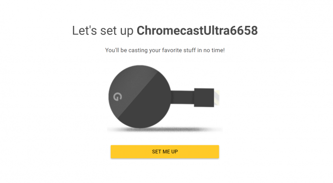 إعداد جهاز Chromecast Ultra