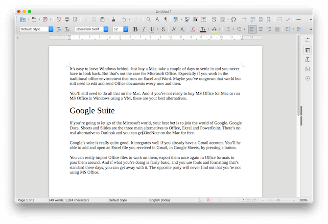 الكاتب libreoffice