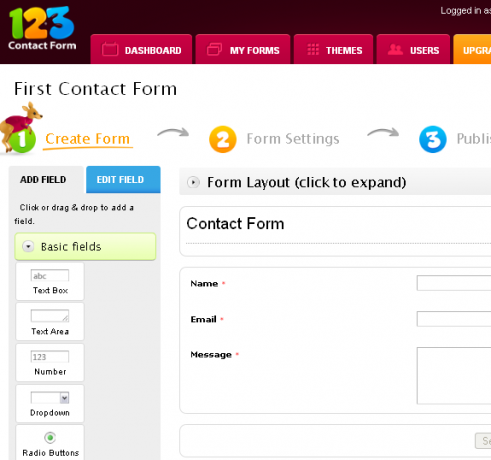 123FormBuilder: إنشاء أنواع مختلفة من النماذج بسهولة عبر الإنترنت 123ContactForm1