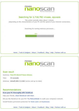 NanoScan - أسرع ماسح ضوئي للفيروسات عبر الإنترنت