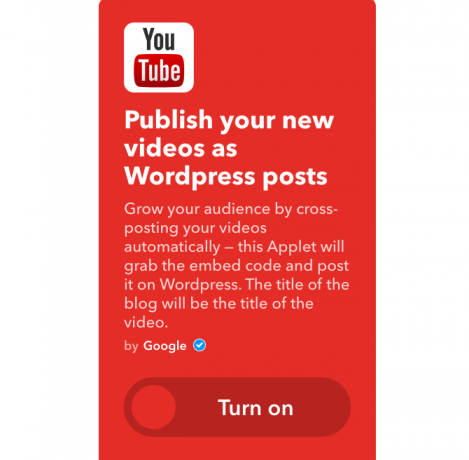 يوتيوب ifttt أشرطة الفيديو الجديدة وورد الوظائف