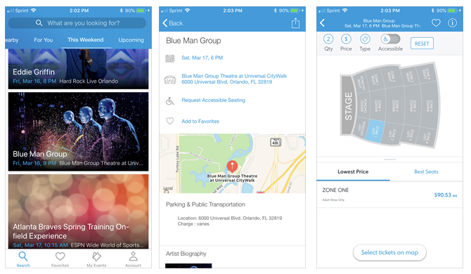 تطبيق Ticketmaster Event