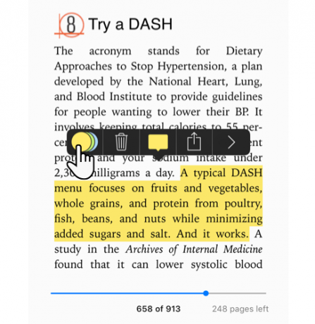 تسليط الضوء في iBooks