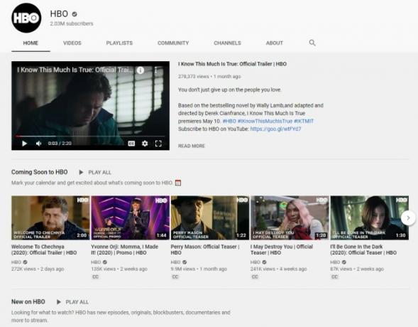 شاهد مقاطع HBO مجانًا على YouTube