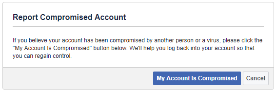 الإبلاغ عن حساب Facebook للخطر.
