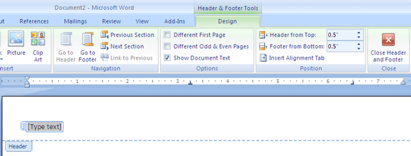كيفية إنشاء قرطاسية مخصصة مع ورقة ذات رأسية سريعة في Microsoft Word 2007 MSWord03