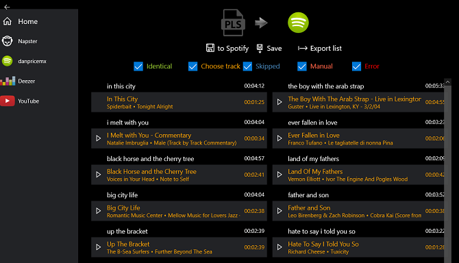 استيراد قوائم التشغيل إلى Spotify - التطبيق ويندوز محول التشغيل