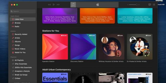 قسم محطات لك في تطبيق سطح مكتب Apple Music