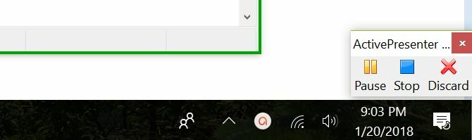 عناصر تحكم شريط مهام ActivePresenter