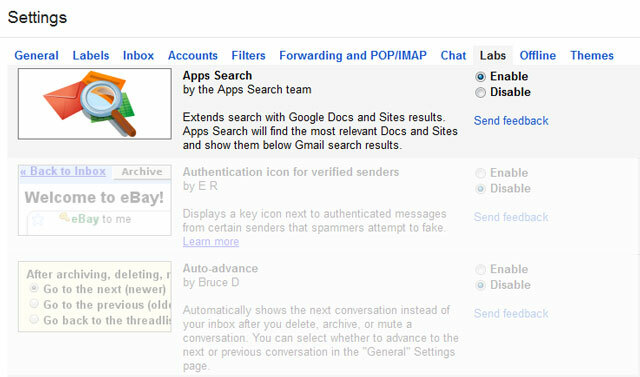مختبرات Gmail