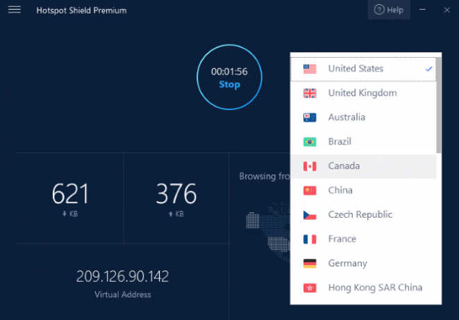 يوفر Hotspot Shielf خوادم VPN في 25 دولة