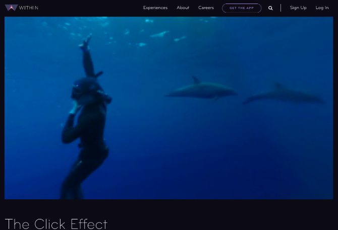 اغطس تحت الماء لترى كيف تتواصل الدلافين والحيتان في فيلم The Click Effect ، وهو فيلم قصير للواقع الافتراضي 