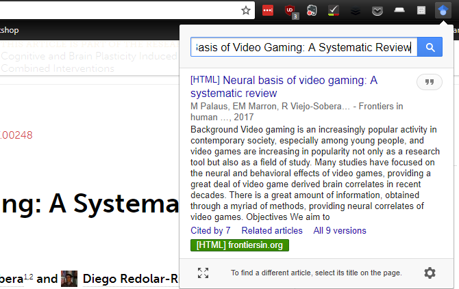 ملحق Google Scholar Button Chrome