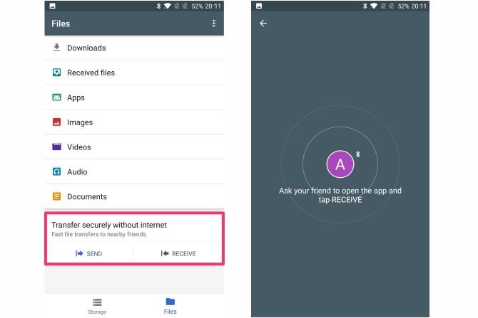 ميزات google files go app