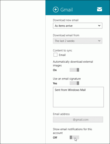 إعدادات windows-8-mail-account-الإخطار
