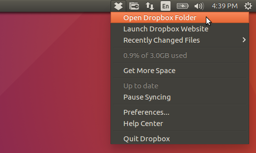 Dropbox على أوبونتو