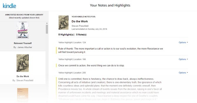 هناك طريقة أفضل لعرض ملاحظات Kindle و Highlights KIndle Highlights