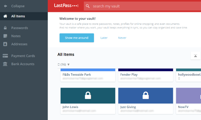 مدير كلمة المرور LastPass