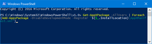 محاكمة التطبيق powershell