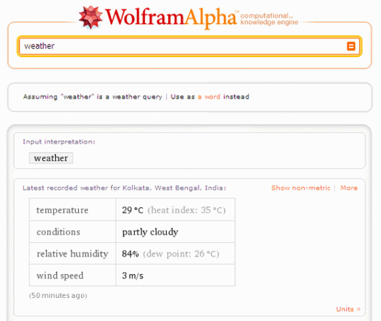 10 شروط البحث لوضع Wolfram Alpha للاستخدام الجيد الطقس Wolfram اليومية