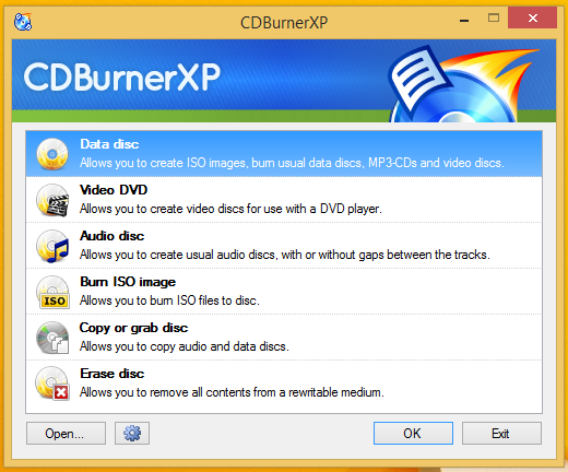 cdburnerxp- لقطة شاشة