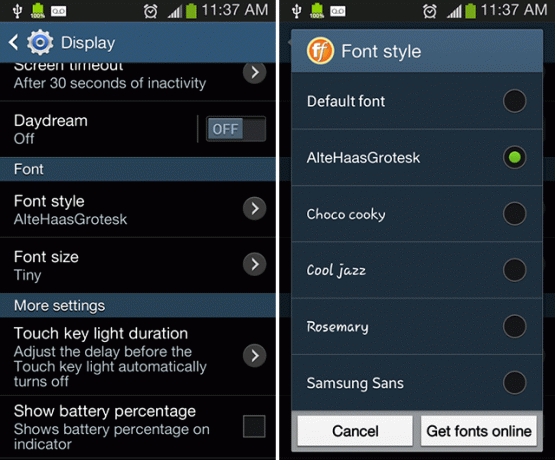 إعدادات نظام android-font-system