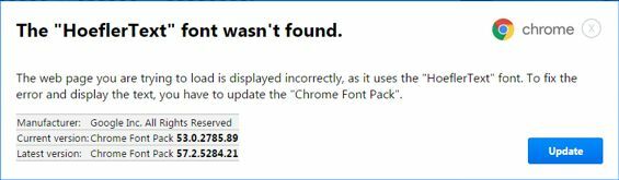 حماية مدونة WordPress الخاصة بك من هجوم خط Chrome هذا Chrome Font Hack Lure 1