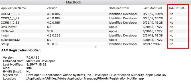 تطبيقات Mac 32 بت