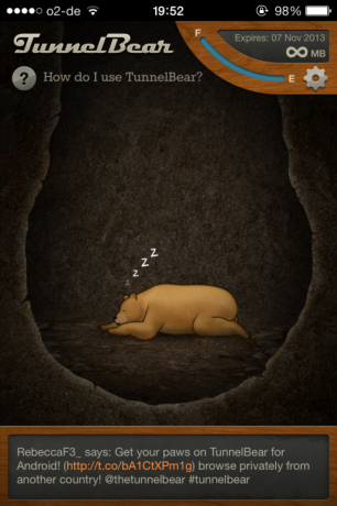 قم بإعداد VPN على iPhone الخاص بك في دقائق مع Tunnelbear TunnelBear7