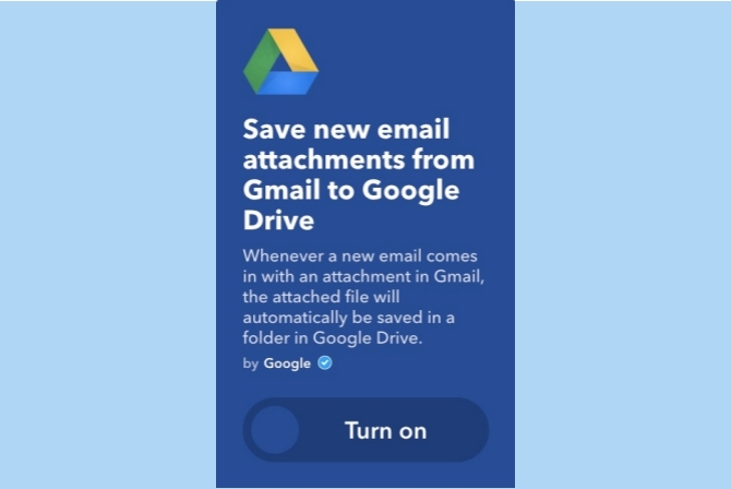 ifttt مرفقات جوجل إلى محرك جوجل
