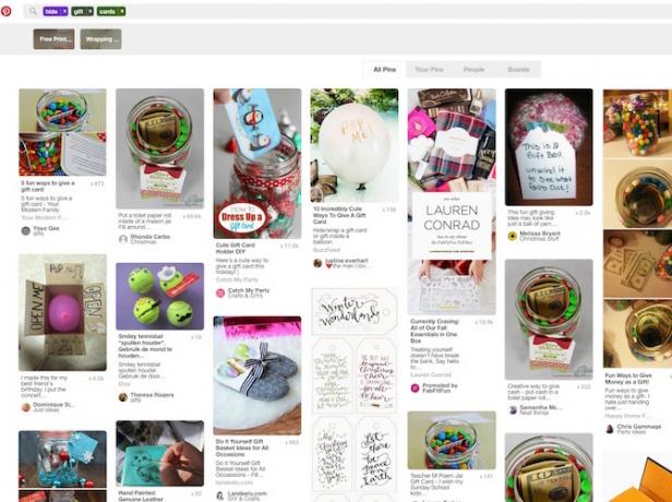 بطاقة هدية pinterest