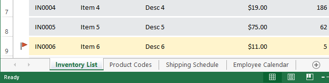 تمت إعادة تسمية علامات تبويب excel