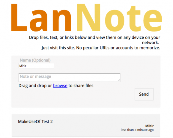 مشاركة ملفات نصية بين الأجهزة القريبة lannote