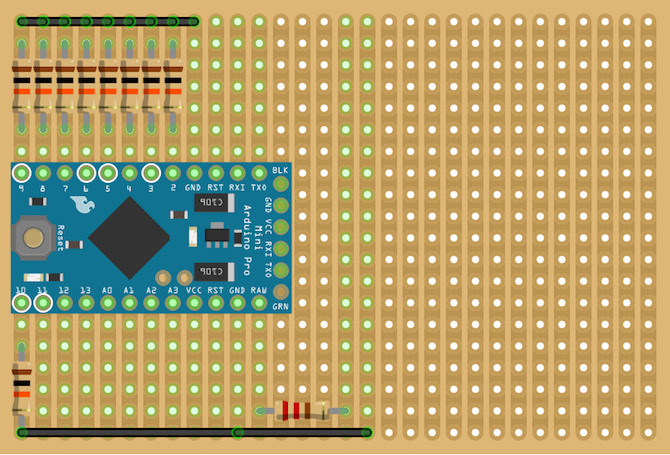 اردوينو اختصار Stripboard