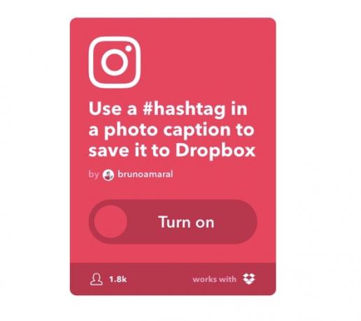 IFTTT Applet - Instagram to Dropbox