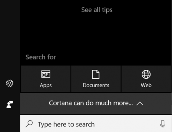 Cortana على شاشة الكمبيوتر الرئيسية
