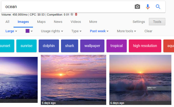 أدوات البحث عن الصور من Google