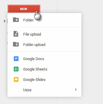 Google Drive - واجهة المستخدم