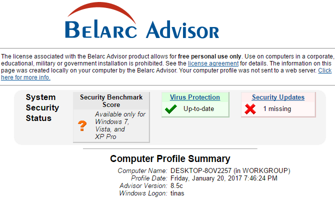 3 طرق لاستعادة الأرقام المسلسلة في Windows Belarc Advisor 670x400