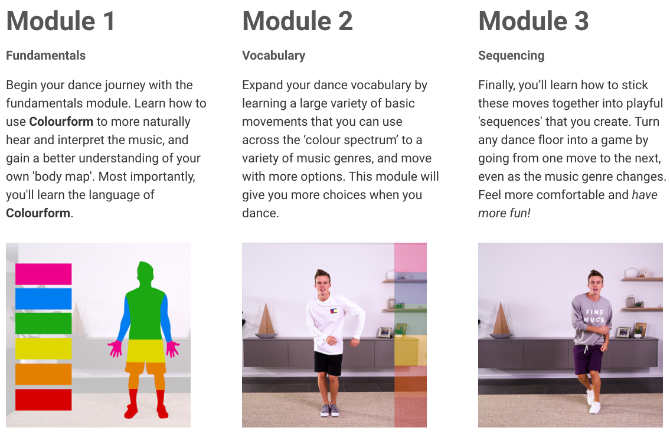 تُعلم لعبة Move With Colors الراقصين المبتدئين المطلقين كيفية الرقص على أي أغنية والعثور على الإيقاع