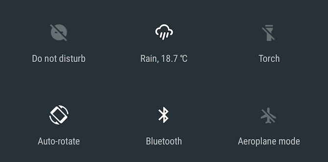 تطبيق بلاط الإعدادات السريعة Android Nougat Weather