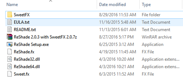 تعليمات مجلد SweetFX