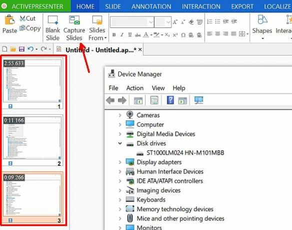 إضافة شرائح إلى ActivePresenter