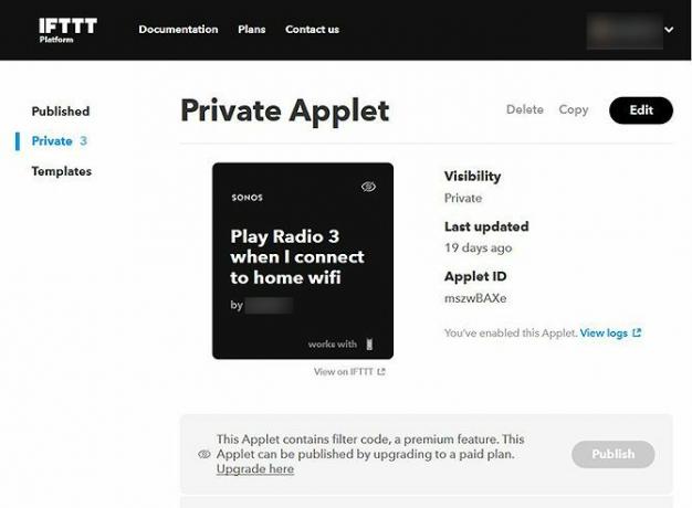 استخدام IFTTT Applets مع Advanced Filters ومثال على التطبيق الصغير النهائي