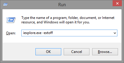 5.2 تشغيل - iexplore.exe -extoff