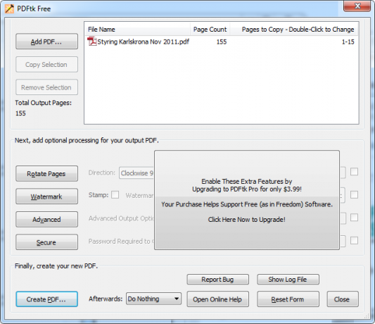 حذف صفحات من pdf خالية من pdftk