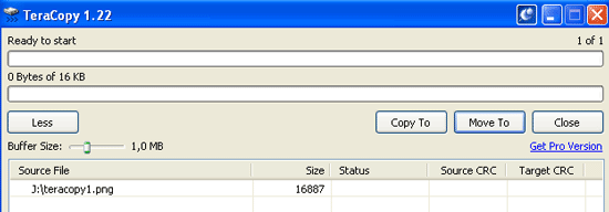 هذه لقطة شاشة لأحد أفضل برامج Windows لنسخ الملفات. يطلق عليه TeraCopy.