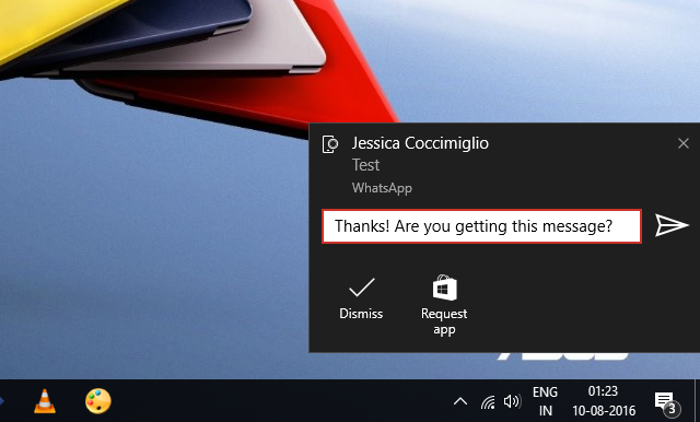 مزامنة الروبوت- الإخطارات- Windows-action-center-quick-reply-whatsapp