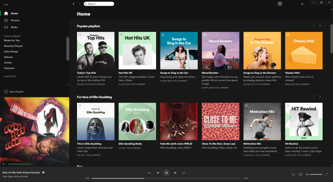 واجهة Spotify